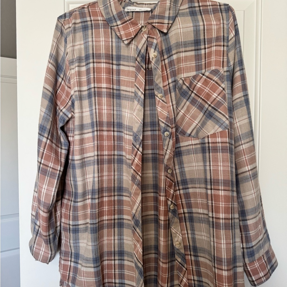 Plaid Button Down Shirt for Women